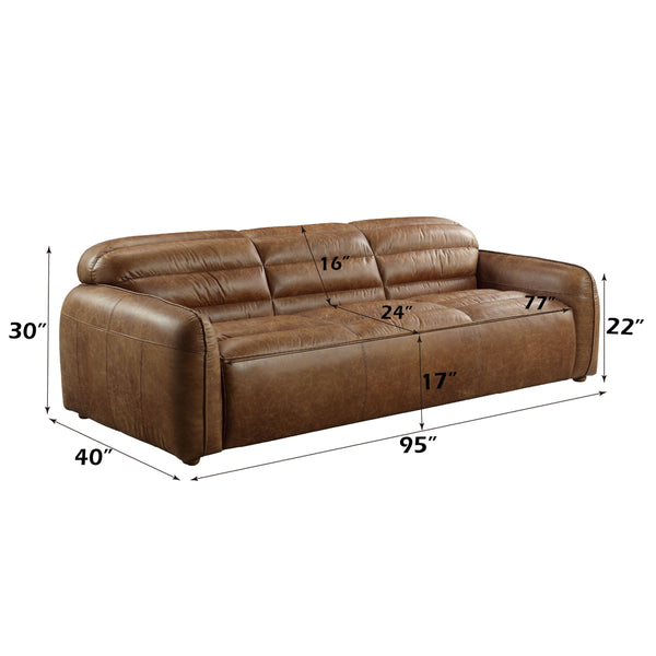 ACME Rafer Cocoa Top Grain Leather Sofa Model LV01020