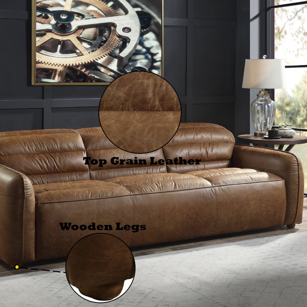 ACME Rafer Cocoa Top Grain Leather Sofa Model LV01020