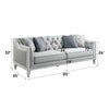 ACME Katia Light Gray Linen & Weathered White Sofa with 4 Pillows Model LV01049