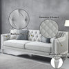 ACME Katia Light Gray Linen & Weathered White Sofa with 4 Pillows Model LV01049