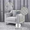 ACME Katia Light Gray Linen & Weathered White Chair with Pillow Model LV01051