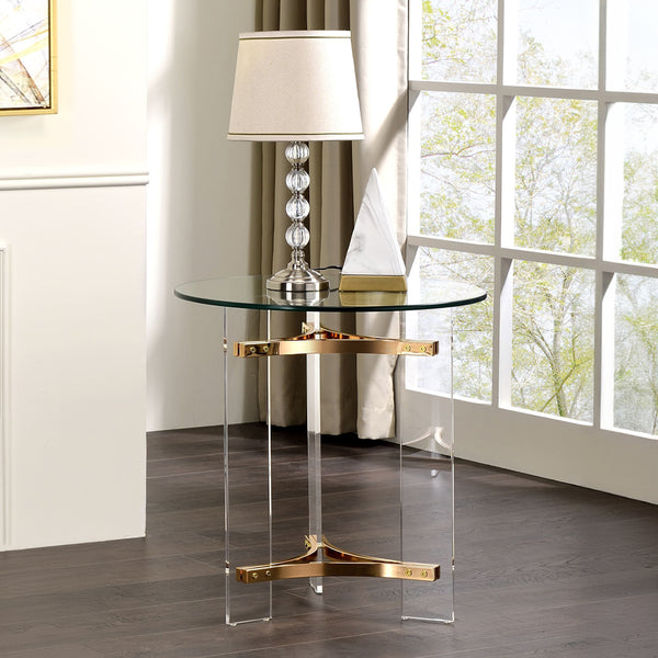 ACME Sosi Gold End Table Model LV01084