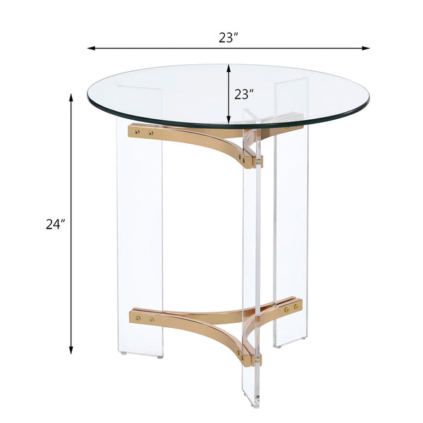 ACME Sosi Gold End Table Model LV01084