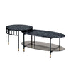 ACME Silas Engineered Stone Top & Black Nesting Coffee Table Set Model LV01088