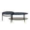 ACME Silas Engineered Stone Top & Black Nesting Coffee Table Set Model LV01088