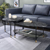 ACME Silas Engineered Stone Top & Black Nesting Coffee Table Set Model LV01088