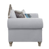 ACME Pelumi Light Gray Linen & Platinum Chair with 3 Pillows Model LV01114