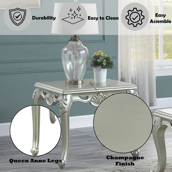 ACME Qunsia Champagne End Table Model LV01121