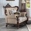 ACME Ragnar Light Brown Linen & Cherry Chair with 2 Pillows Model LV01124