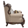 ACME Ragnar Light Brown Linen & Cherry Chair with 2 Pillows Model LV01124