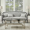 ACME Samael Gray Linen & Dark Brown Sofa with 3 Pillows Model LV01127