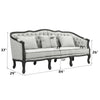 ACME Samael Gray Linen & Dark Brown Sofa with 3 Pillows Model LV01127