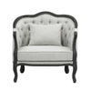 ACME Samael Gray Linen & Dark Brown Chair with Pillow Model LV01129