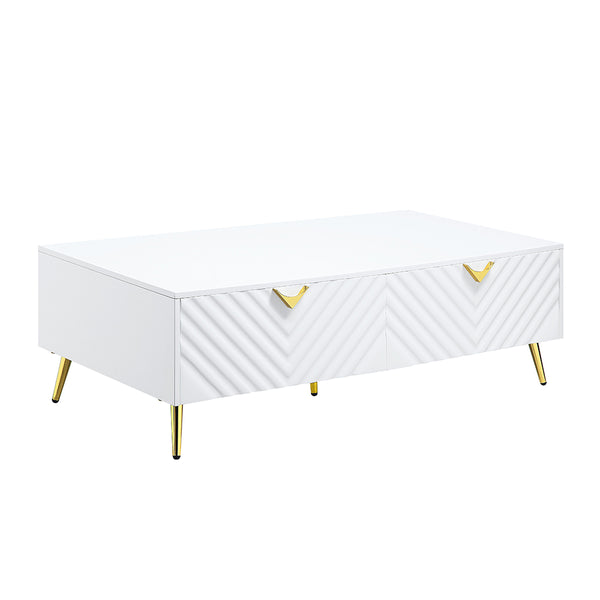 ACME Gaines White High Gloss Coffee Table Model LV01139
