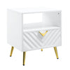 ACME Gaines White High Gloss End Table Model LV01140