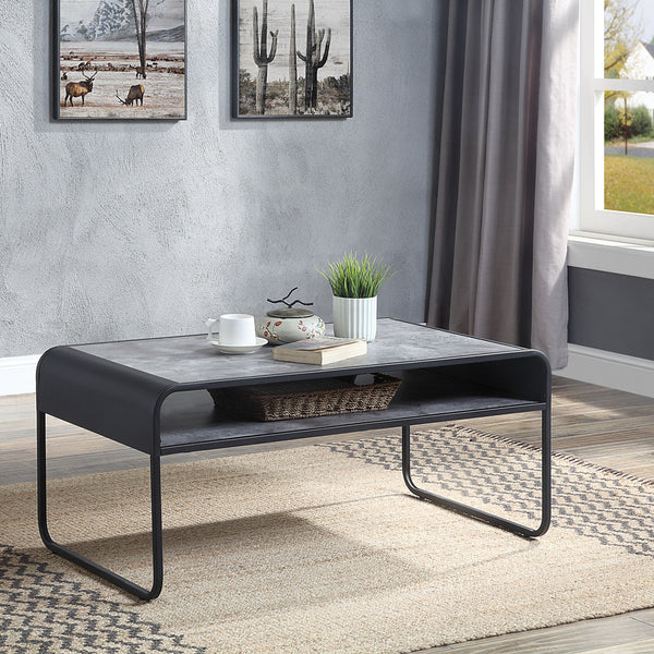 ACME Raziela Concrete Gray & Black Coffee Table Model LV01145