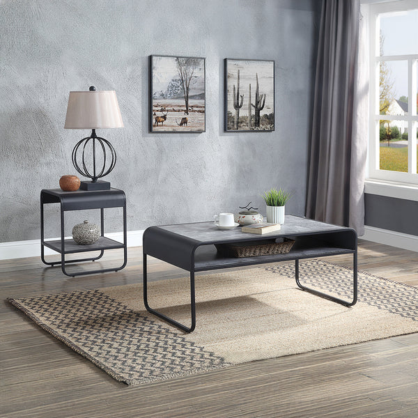 ACME Raziela Concrete Gray & Black Coffee Table Model LV01145