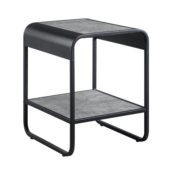 ACME Raziela Concrete Gray & Black End Table Model LV01146