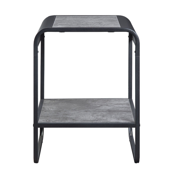 ACME Raziela Concrete Gray & Black End Table Model LV01146
