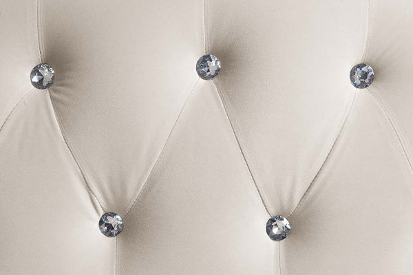 ACME Tayden Beige Velvet Sofa with 5 Pillows Model LV01155