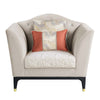 ACME Tayden Beige Velvet Chair with 2 Pillows Model LV01157