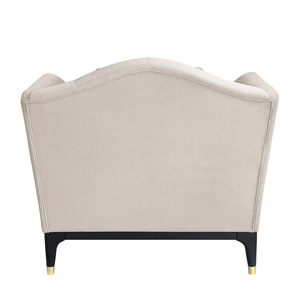 ACME Tayden Beige Velvet Chair with 2 Pillows Model LV01157