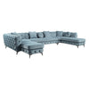 ACME Atronia Dusty Blue Fabric Sectional Sofa with 7 Pillows Model LV01161