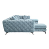 ACME Atronia Dusty Blue Fabric Sectional Sofa with 7 Pillows Model LV01161