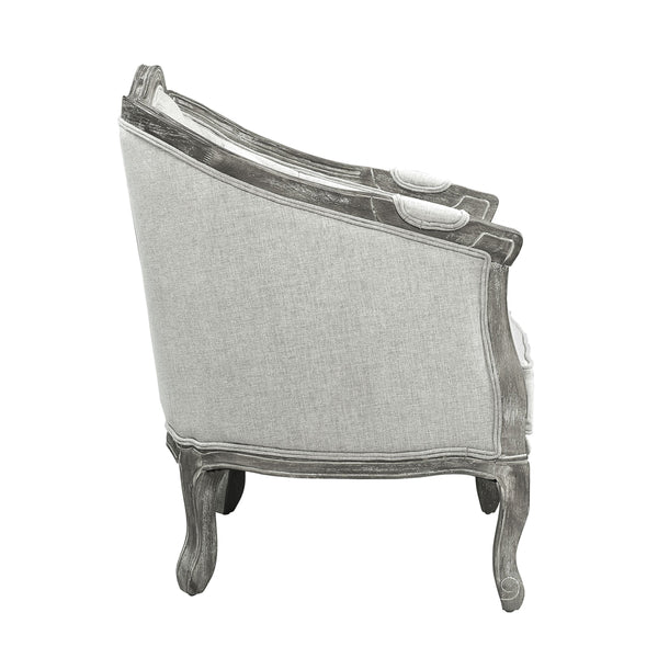ACME Samael Gray Linen & Gray Oak Chair with Pillow Model LV01163