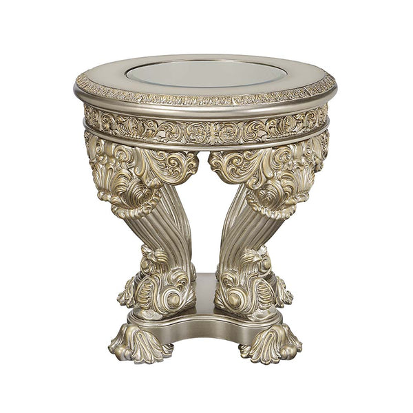ACME Danae Champagne & Gold End Table Model LV01203
