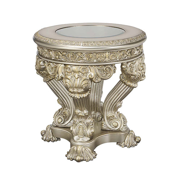 ACME Danae Champagne & Gold End Table Model LV01203