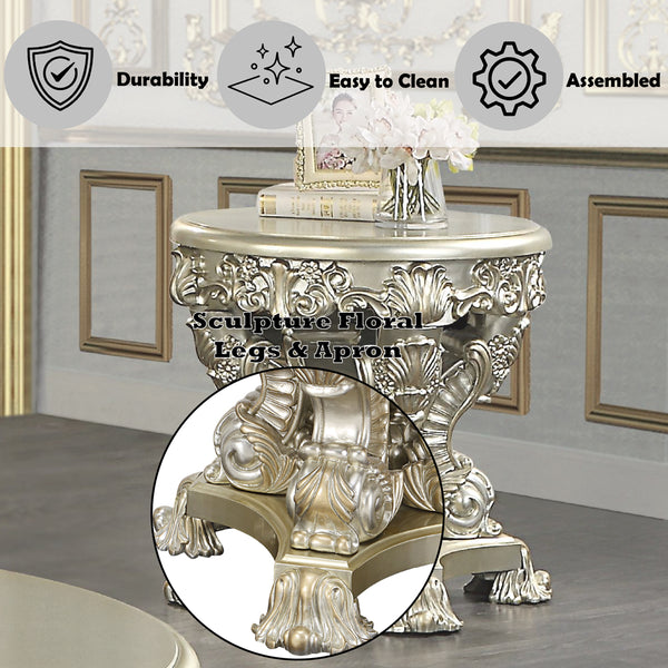 ACME Sorina Antique Gold End Table Model LV01214