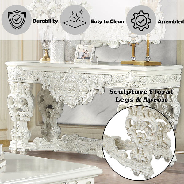 ACME Adara Antique White Sofa Table Model LV01219