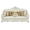 ACME Adara Pearl White Synthetic Leather & Antique White Sofa with 7 Pillows Model LV01224