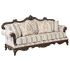 ACME Nayla Pattern Fabric & Walnut Sofa with 4 Pillows Model LV01273