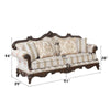 ACME Nayla Pattern Fabric & Walnut Sofa with 4 Pillows Model LV01273