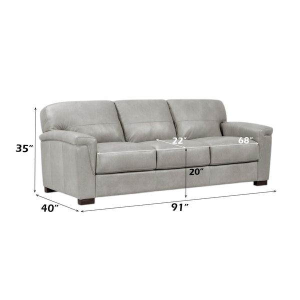 ACME Cornelia Pearl Gray Top Grain Leather Sofa Model LV01296