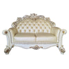 ACME Vendome Champagne Synthetic Leather & Antique Pearl Loveseat with 3 Pillows Model LV01325