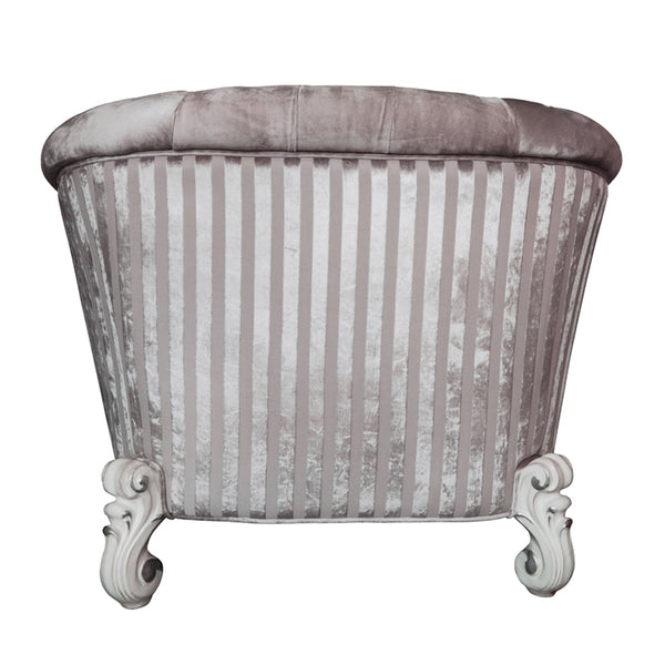 ACME Versailles Ivory Fabric & Bone White Chair with 2 Pillows Model LV01396