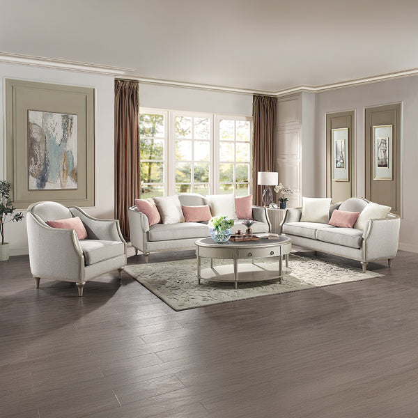 ACME Kasa Beige Linen Sofa with 5 Pillows Model LV01499