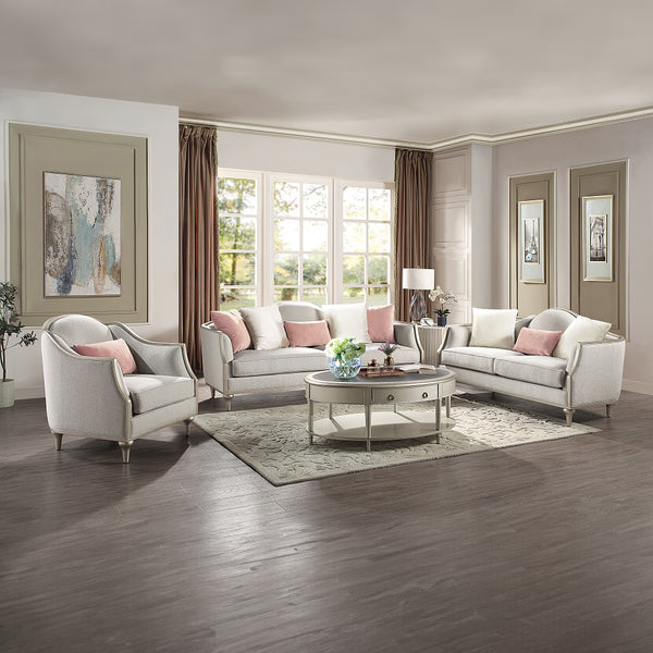 ACME Kasa Sintered Stone & Champagne End Table Model LV01503