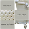 ACME Vendome Champagne Synthetic Leather & Antique Pearl Finsih Oversized Sofa with 6 Pillows Model LV01525