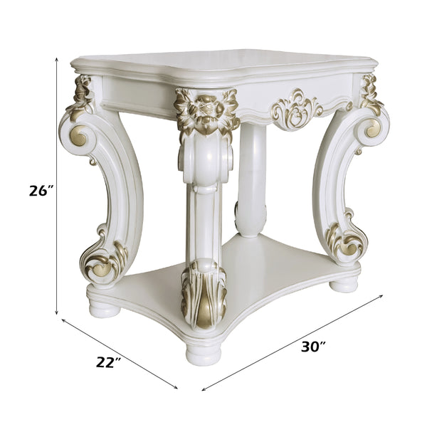 ACME Vendome Antique Pearl Side Table Model LV01527