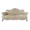 ACME Dresden Synthetic Leather & Bone White Sofa with 4 Pillows Model LV01688