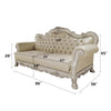 ACME Dresden Synthetic Leather & Bone White Sofa with 4 Pillows Model LV01688