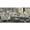 ACME Dresden Synthetic Leather & Bone White Sofa with 4 Pillows Model LV01688