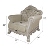 ACME Dresden Synthetic Leather & Bone White Chair with 2 Pillows Model LV01690