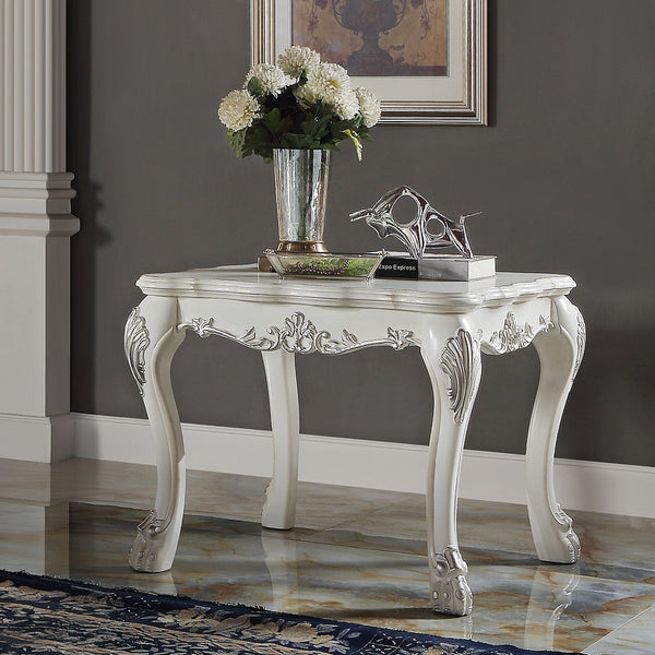 ACME Dresden Bone White End Table Model LV01692