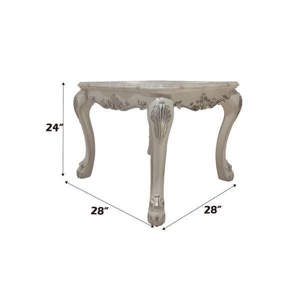 ACME Dresden Bone White End Table Model LV01692