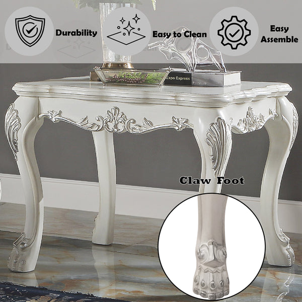 ACME Dresden Bone White End Table Model LV01692